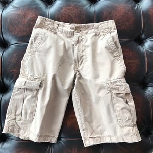 Khaki cargo shorts boys size 16 Urban Up - adjustable waist!